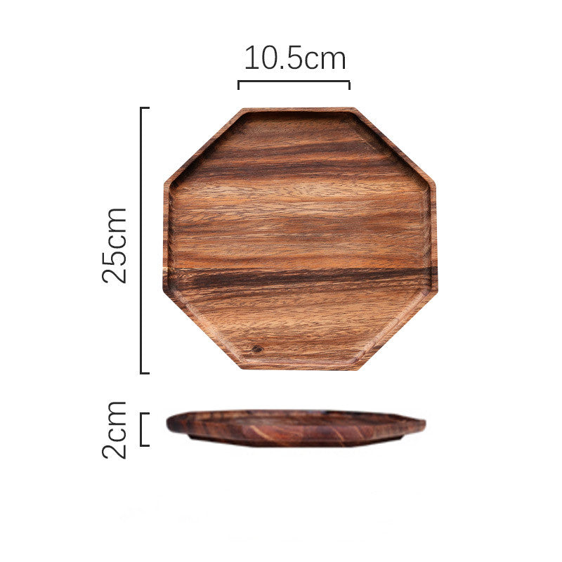 Geometry Acacia Wood Plate